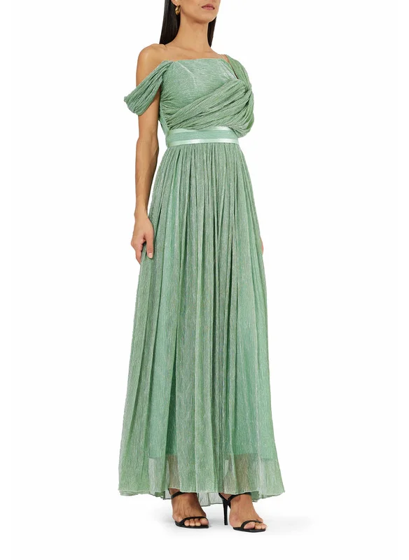 امري Asymmetric Off-Shoulder Ruched Drape Gown