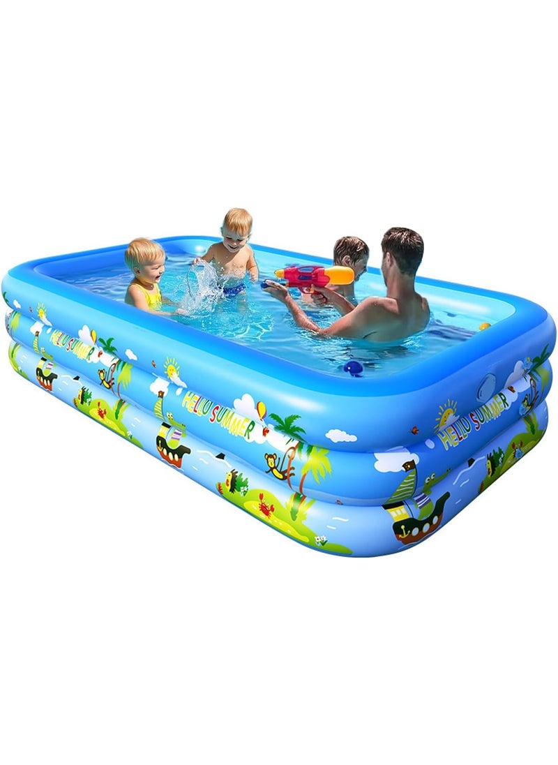 Jorunb Inflatable Swimming Pool for Kids,3 Tier Thickened Swimming Pools,Paddling Pool for Toddlers Backyard Outdoor Garden backyard Summer Water Party Pool  - Image 1