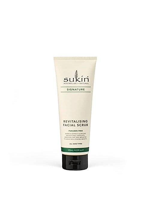 Sukin Sukin Organics Revitalizing Face Scrub, Hydrating Cream-Based Facial Exfoliator with Bamboo Extract & Walnut Shell Exfoliant, Cleansing & Soothing, Normal to Dry Skin Types, Paraben Free, 4.23 Fl Oz 