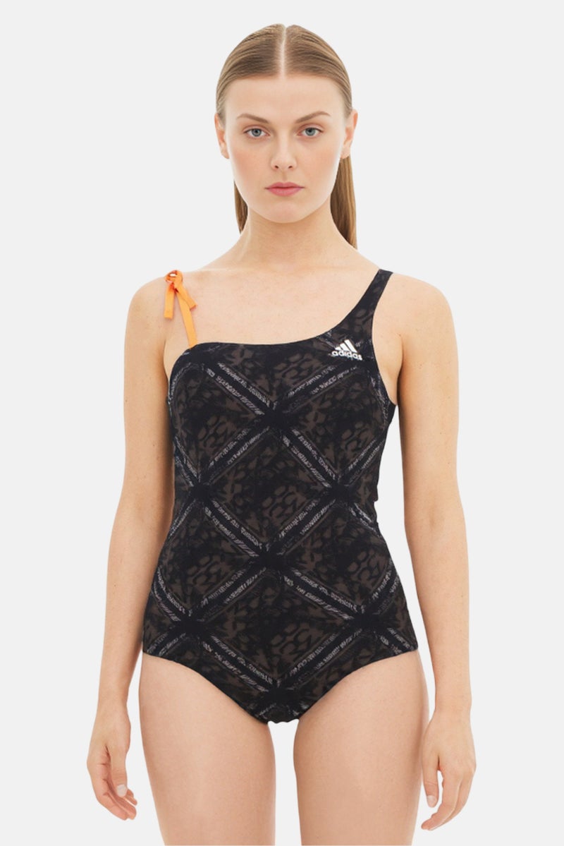 Adidas Women Brand Logo One Piece Swimwear, Black  - Image 1