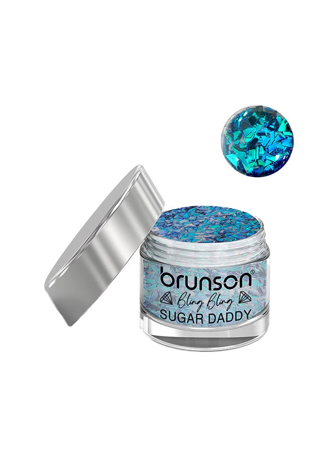 brunson Acrylic Nail Powder DIP And Buff System, Sugar Daddy Glittered 30ml BABS11