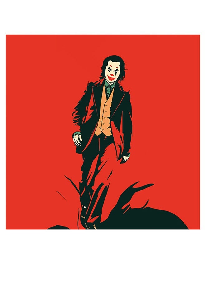 RYN Joker Themed Wall Art Red/Black/Orange 30x30cm - Image 1