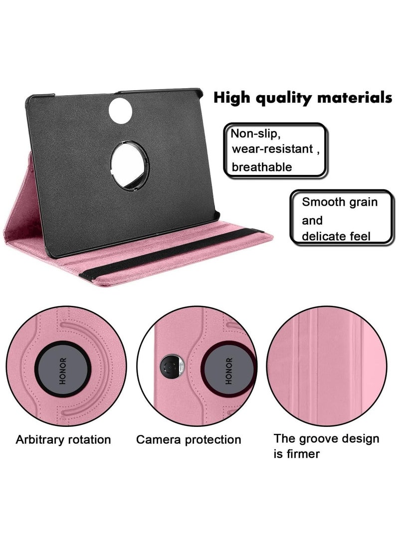 Case Compatible with Honor Pad 9 12.1 Inch Tablet, PU Leather Case 360° Rotatable Multi-Angle Protection Stand Protective Case for Honor Pad 9 (Pink) - Image 3