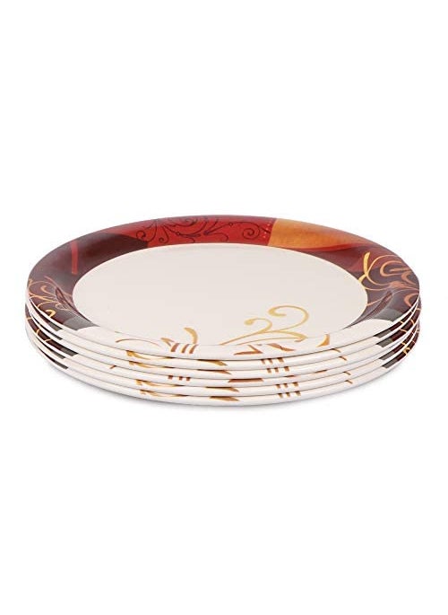 Golden Fish Unbreakable Melamine Round Full Size 11 Inches Dinner Plates Set of 6 GFNPR1