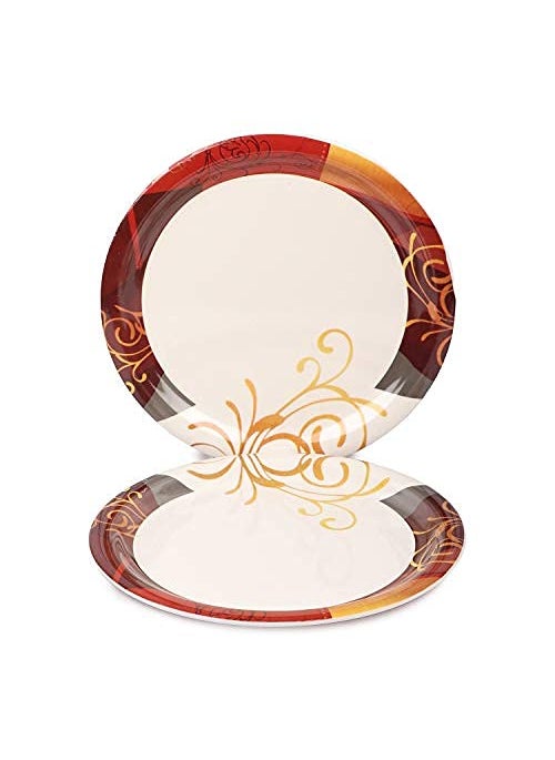 Golden Fish Unbreakable Melamine Round Full Size 11 Inches Dinner Plates Set of 6 GFNPR1