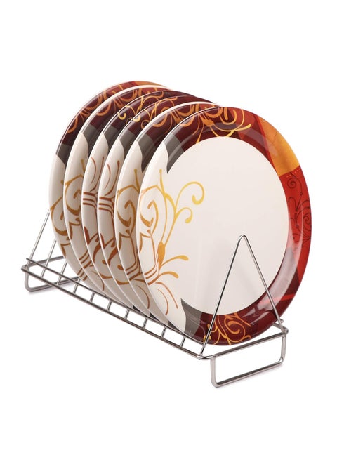 Golden Fish Unbreakable Melamine Round Full Size 11 Inches Dinner Plates Set of 6 GFNPR1