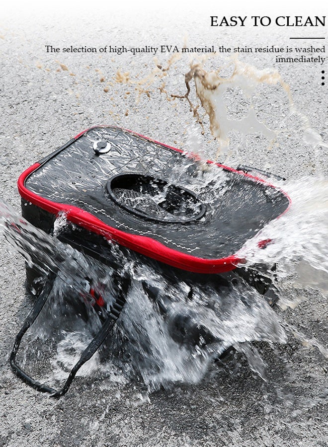 DUNISO Portable Fishing Bucket with Side Pockets and Adjustable Shoulder Strap, Foldable Fishing Bait Bucket with Double Zipper and Handle, Outdoor Camping Eva Fishing Bag and Fish Protection Bucket, Multifunctional Live Fish Container for Storing Live Fish and Fresh Fish Bait - Image 5