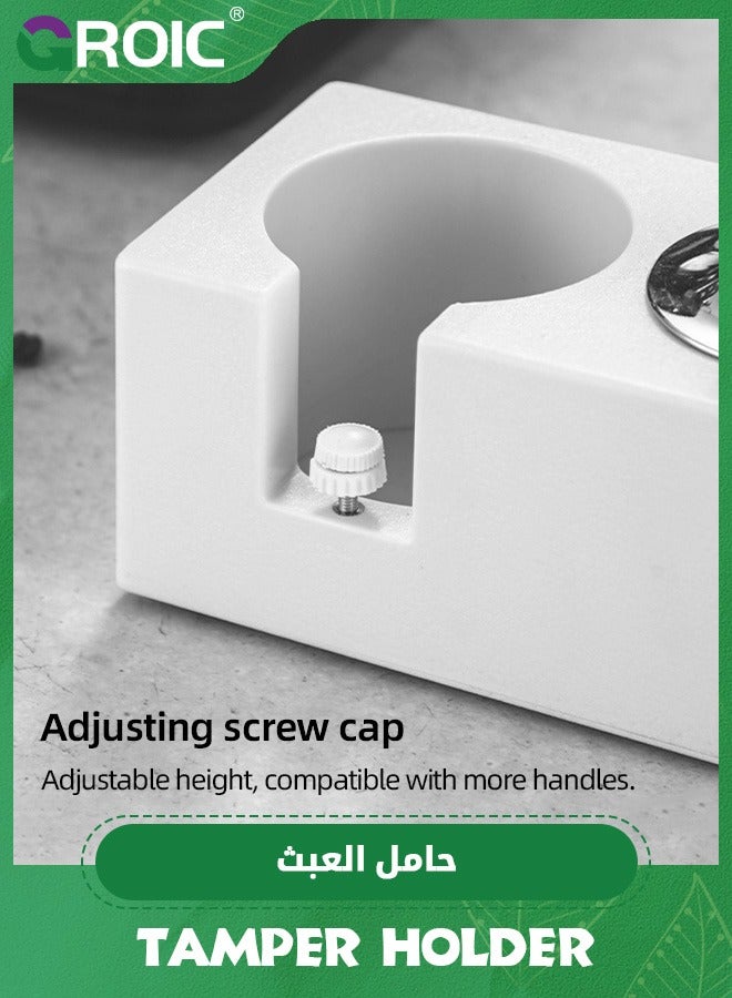 GROIC Tamping Station Anti-Slip Plastic Espresso Tamper Stand Solid Holder for 51/53/58mm Portafilters, Tamper and Distributor,Espresso Tamper Mat Stand Black Tamper Holder Station(White) - Image 5