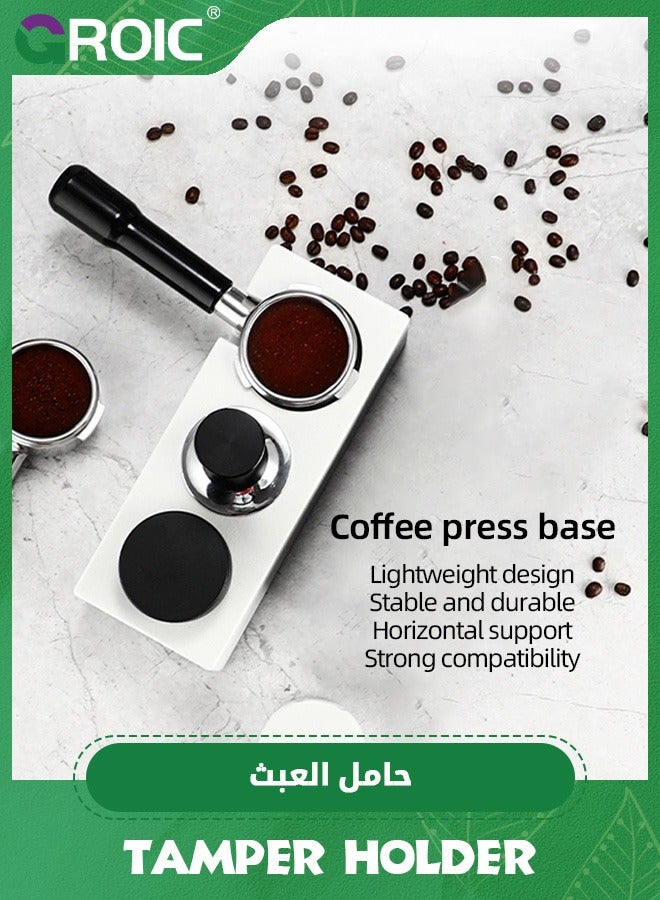 GROIC Tamping Station Anti-Slip Plastic Espresso Tamper Stand Solid Holder for 51/53/58mm Portafilters, Tamper and Distributor,Espresso Tamper Mat Stand Black Tamper Holder Station(White) - Image 2