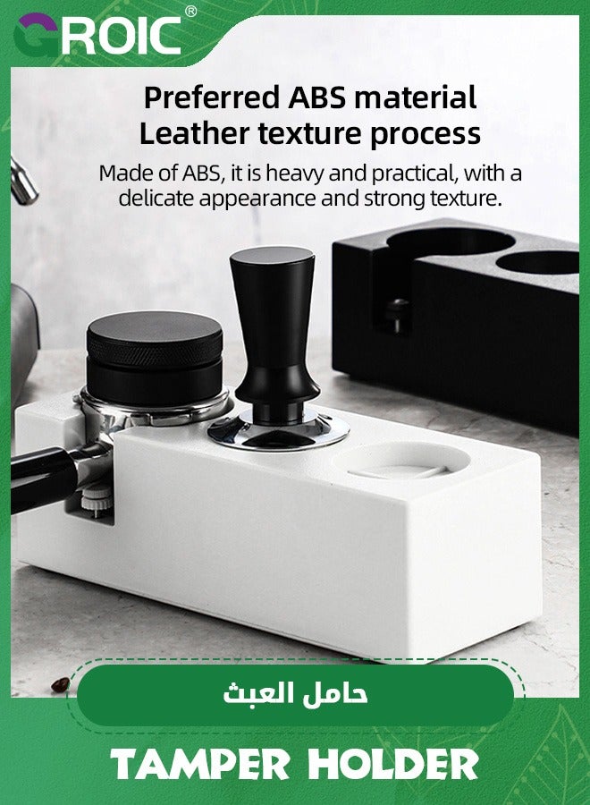 GROIC Tamping Station Anti-Slip Plastic Espresso Tamper Stand Solid Holder for 51/53/58mm Portafilters, Tamper and Distributor,Espresso Tamper Mat Stand Black Tamper Holder Station(White) - Image 4