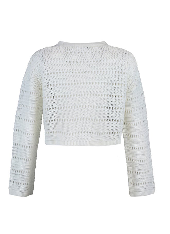 Ecru Crop Openwork/Perforated V-Neck TWOAW23HI00203 - pzsku/Z2D16CAFA6C46425AF94FZ/45/_/1730941914/58c81440-07f0-4672-9038-ff66cb06e9ff