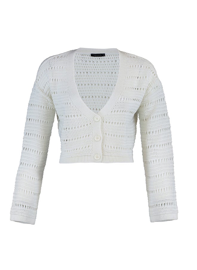 Ecru Crop Openwork/Perforated V-Neck TWOAW23HI00203 - pzsku/Z2D16CAFA6C46425AF94FZ/45/_/1730941915/b35c4583-de29-4a87-aa27-3f79b96c1873