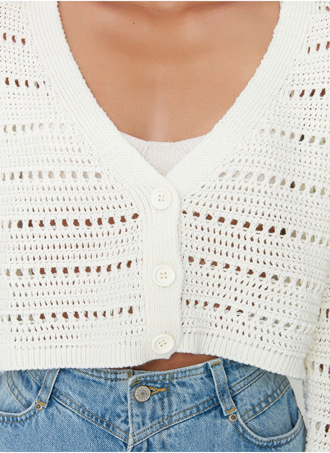Ecru Crop Openwork/Perforated V-Neck TWOAW23HI00203 - pzsku/Z2D16CAFA6C46425AF94FZ/45/_/1730941917/95653c41-79df-4848-b9a7-d075be664895