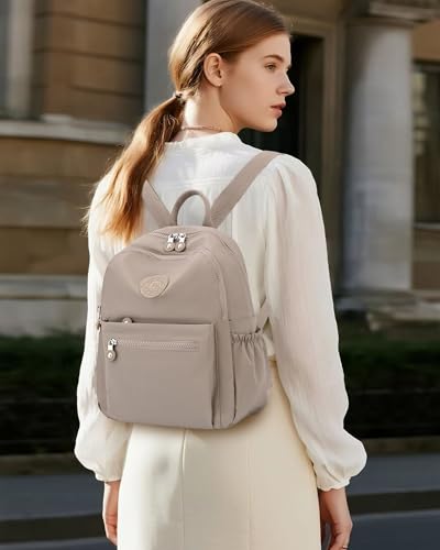 Tanweibago Mini Nylon Women Backpacks11L Small Ladies backpacks Casual Lightweight Women Shopping Travel Daypack Champagne - Image 3
