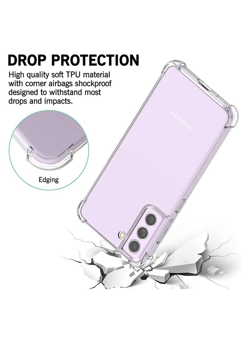 Samsung Galaxy S21 FE Case Cover Protective Shock Absorption Bumper soft Transparent Case (Clear) - Image 2