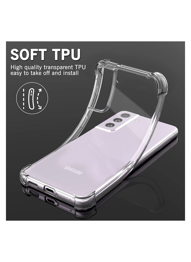 Samsung Galaxy S21 FE Case Cover Protective Shock Absorption Bumper soft Transparent Case (Clear) - Image 3