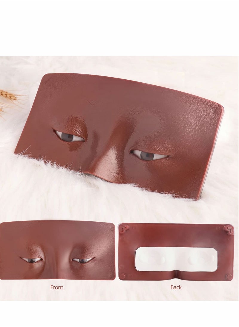 KASTWAVE Makeup Practice Board, Eyes Eyelash, Mannequin Face Silicone Bionic Skin for Cosmetologist, Black  - Image 3