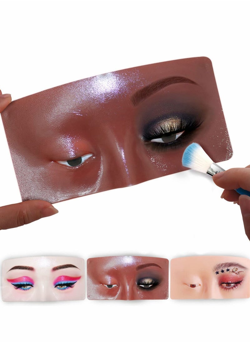 KASTWAVE Makeup Practice Board, Eyes Eyelash, Mannequin Face Silicone Bionic Skin for Cosmetologist, Black  - Image 1