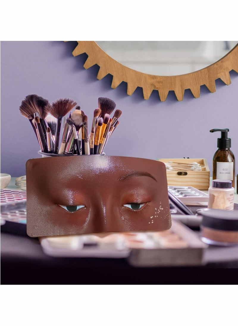 KASTWAVE Makeup Practice Board, Eyes Eyelash, Mannequin Face Silicone Bionic Skin for Cosmetologist, Black  - Image 5