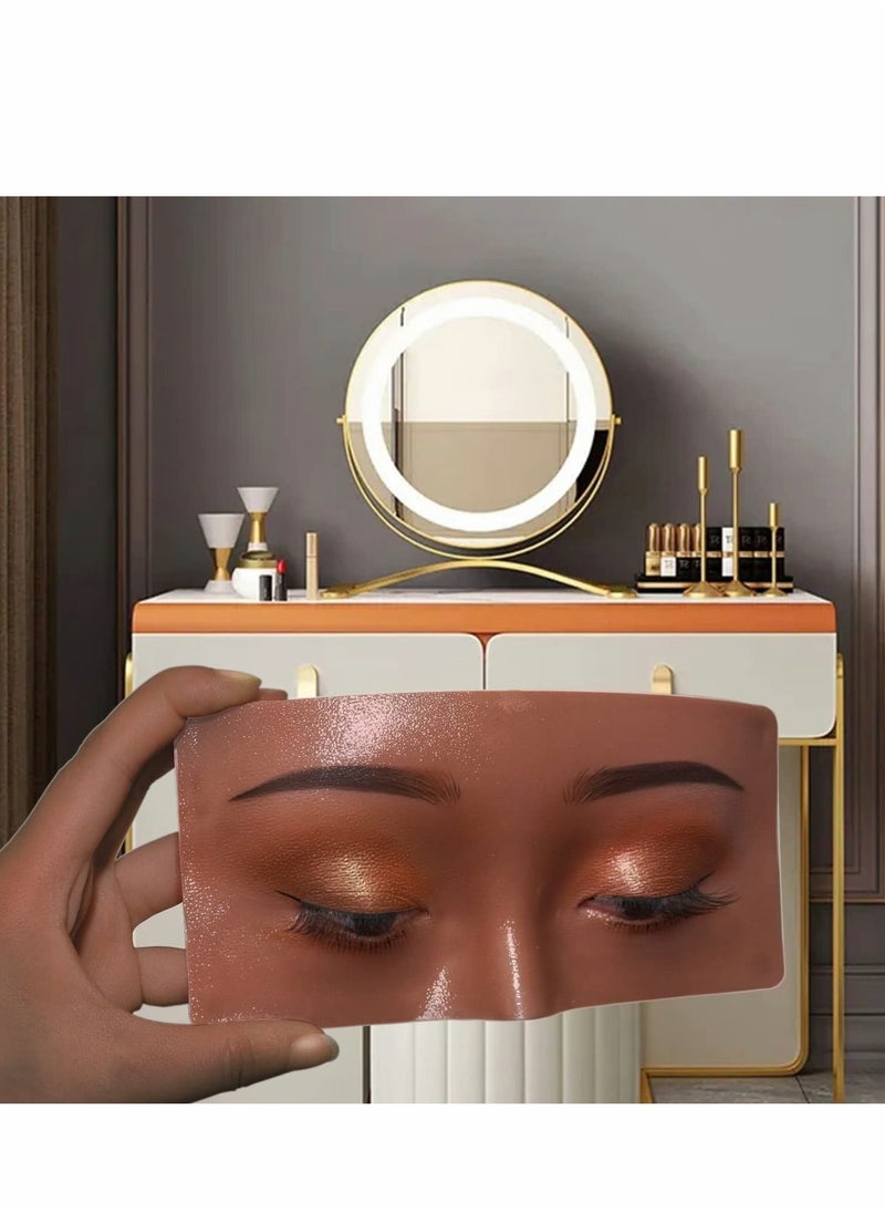 KASTWAVE Makeup Practice Board, Eyes Eyelash, Mannequin Face Silicone Bionic Skin for Cosmetologist, Black  - Image 4