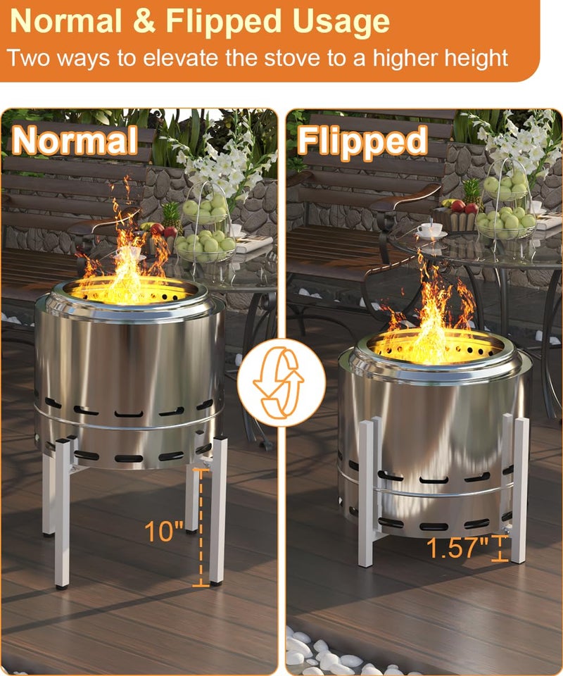 Garbuildman 15-27 Inch Universal Firepit Stand for Solo Stove Bonfire Ranger Yukon and Other 15-27" Outdoor Fire Pit, Metal Fire Pit Accessory for Outside Firepit, Outdoor Fireplace Tools, White - Image 5