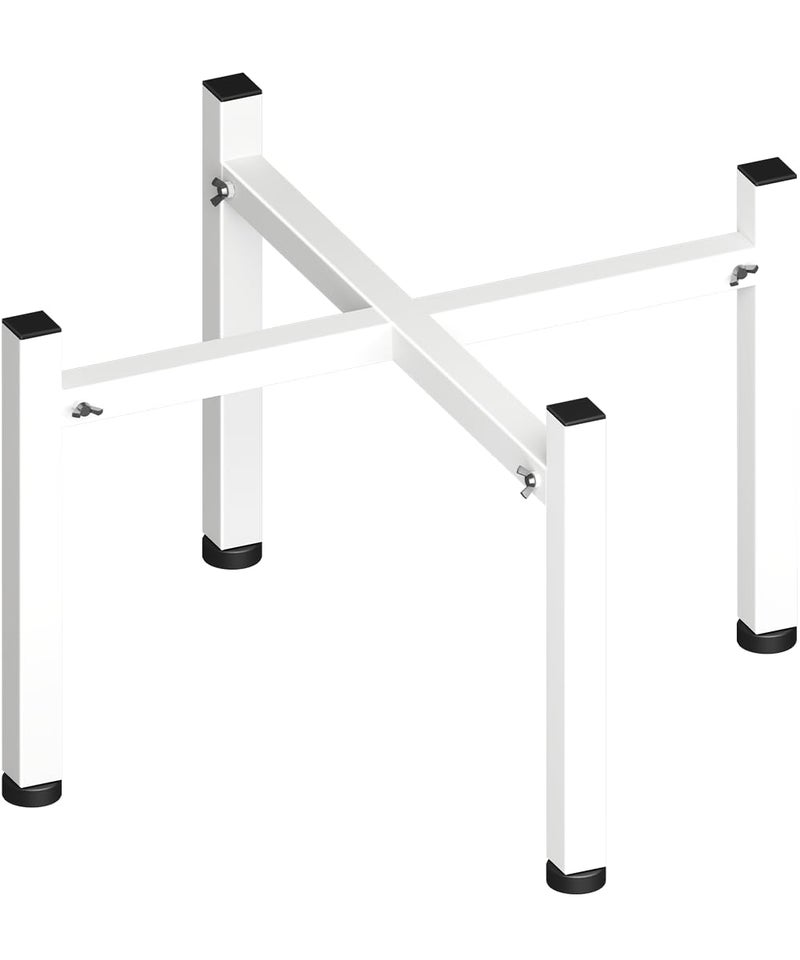 Garbuildman 15-27 Inch Universal Firepit Stand for Solo Stove Bonfire Ranger Yukon and Other 15-27" Outdoor Fire Pit, Metal Fire Pit Accessory for Outside Firepit, Outdoor Fireplace Tools, White - Image 1