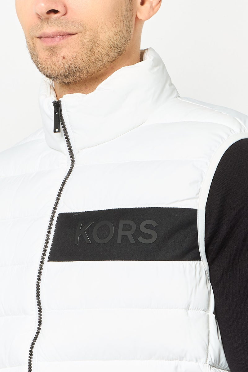 Michael Kors Men Quilted Puffer Vest Jacket, White - Image 3