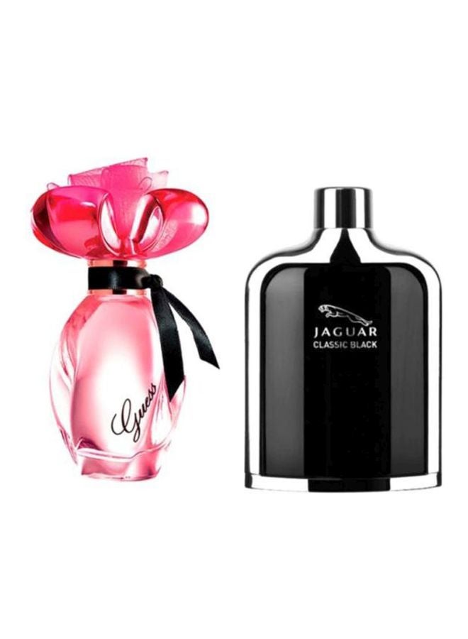 جاكوار طقم هدية عطر تواليت من قطعتين Guess Girl EDT 100Ml, Jaguar Classic Black EDT 100ملليلتر - Image 1