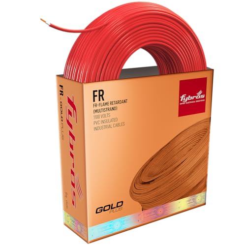 Fybros PVC Insulated 2.5 Sq Mm Wire| Multistrands FR Red Copper Wires & Cables| Cables For wiring | 2.5 Sq Mm sqmm Red wire 45 meter| Industrial Wire Cable| Electrical Wire - Image 1