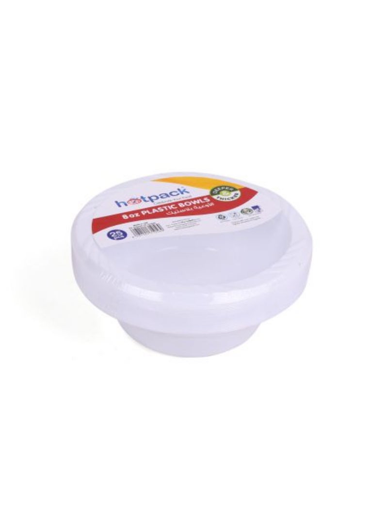 Hotpack-Plastic Bowls 8Oz – 25 Pcs