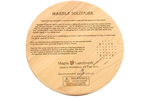 Maple Landmark Marble Solitaire - Made in USA - Image 3