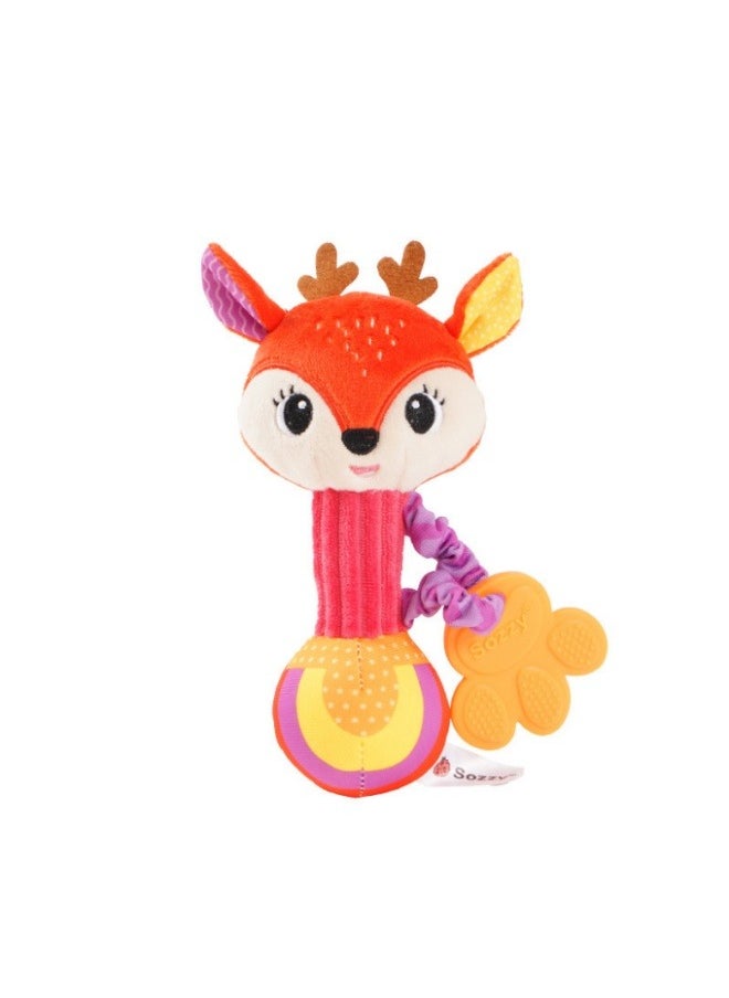 Sozzy Baby Rattle Deer Shape Handheld Plush Baby Toy Rattle  - Image 1