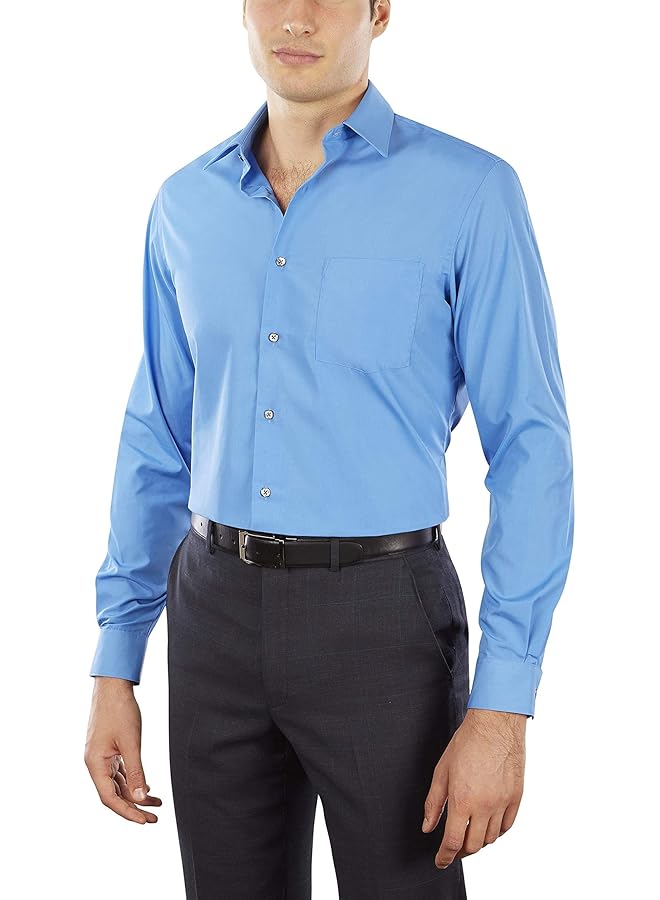 فان هيوزن قميص رجالي رسمي ملائم من قماش البوبلين سادة - Image 1