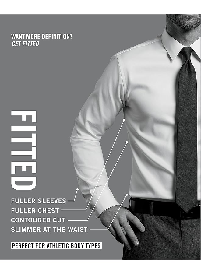 فان هيوزن قميص رجالي رسمي ملائم من قماش البوبلين سادة - Image 4