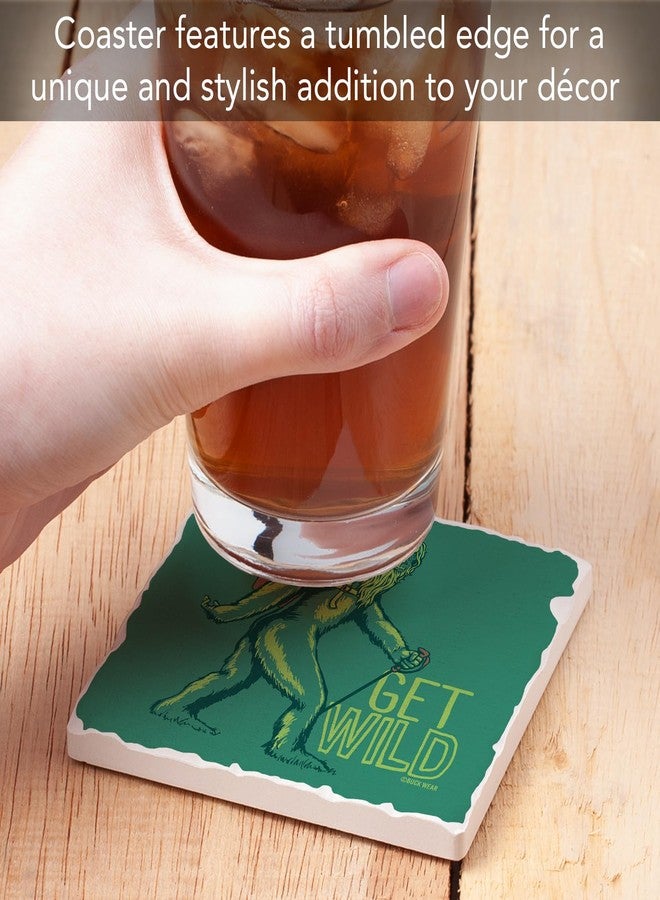 Counterart Thirstystone Get Wild Single Tumbled Tile Stone Coaster with Protective Cork Backing Manufactured in The USA 4" Square - Image 3