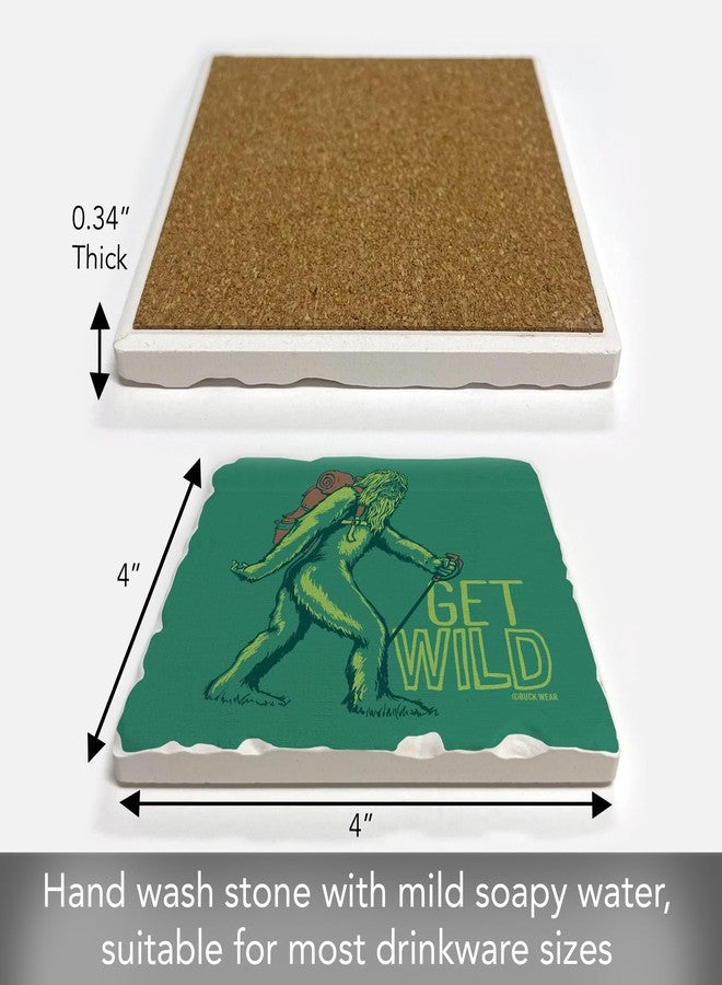 Counterart Thirstystone Get Wild Single Tumbled Tile Stone Coaster with Protective Cork Backing Manufactured in The USA 4" Square - Image 4