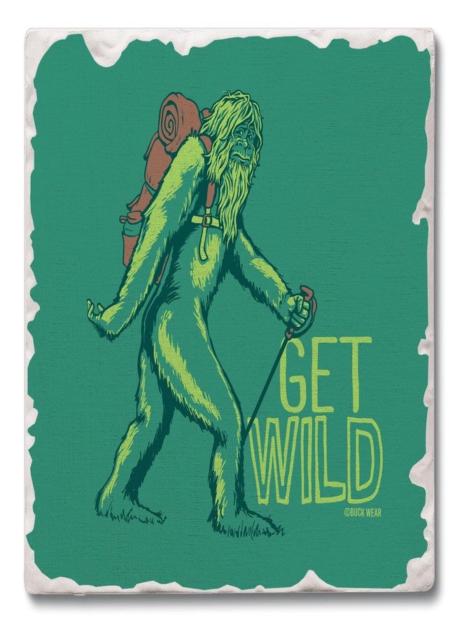Counterart Thirstystone Get Wild Single Tumbled Tile Stone Coaster with Protective Cork Backing Manufactured in The USA 4" Square - Image 1