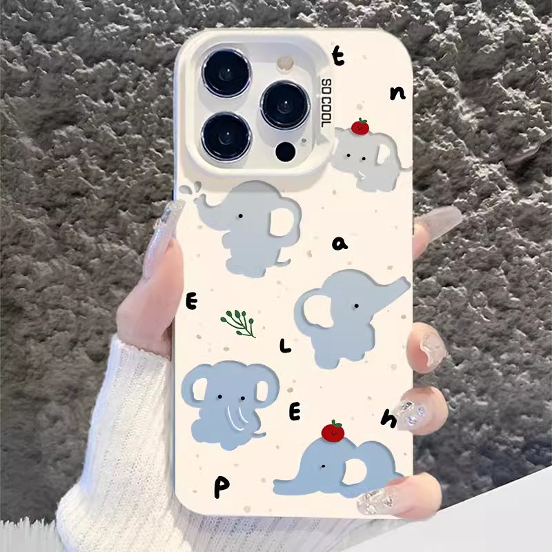 Apple iPhone 16 Pro Phone Case - Cute Full-Screen Elephant Protective Case