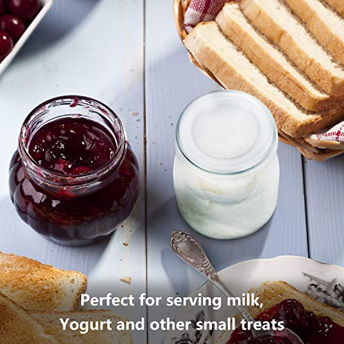 Encheng 7 oz Clear Glass Jars With Lids,Yogurt Container With Lids(PE),Replacement Pudding Jars Yogurt Jar,Glass Container With Twine n Tag For Milk,Jams,Jelly,Mousse,Dishwaresafe 20 Pack - Image 4