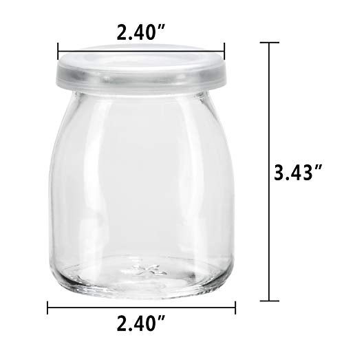 Encheng 7 oz Clear Glass Jars With Lids,Yogurt Container With Lids(PE),Replacement Pudding Jars Yogurt Jar,Glass Container With Twine n Tag For Milk,Jams,Jelly,Mousse,Dishwaresafe 20 Pack - Image 2
