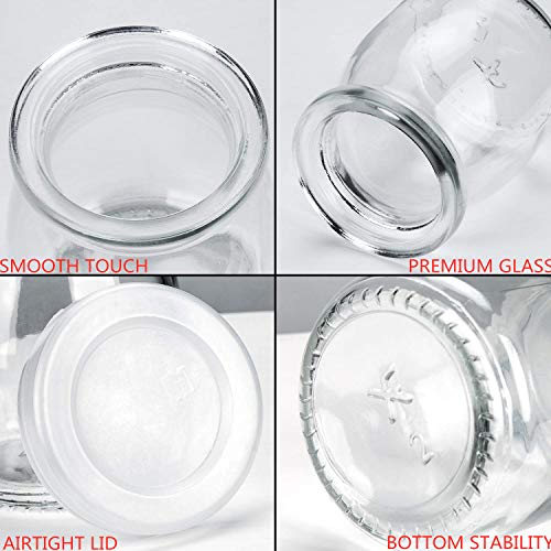 Encheng 7 oz Clear Glass Jars With Lids,Yogurt Container With Lids(PE),Replacement Pudding Jars Yogurt Jar,Glass Container With Twine n Tag For Milk,Jams,Jelly,Mousse,Dishwaresafe 20 Pack - Image 3