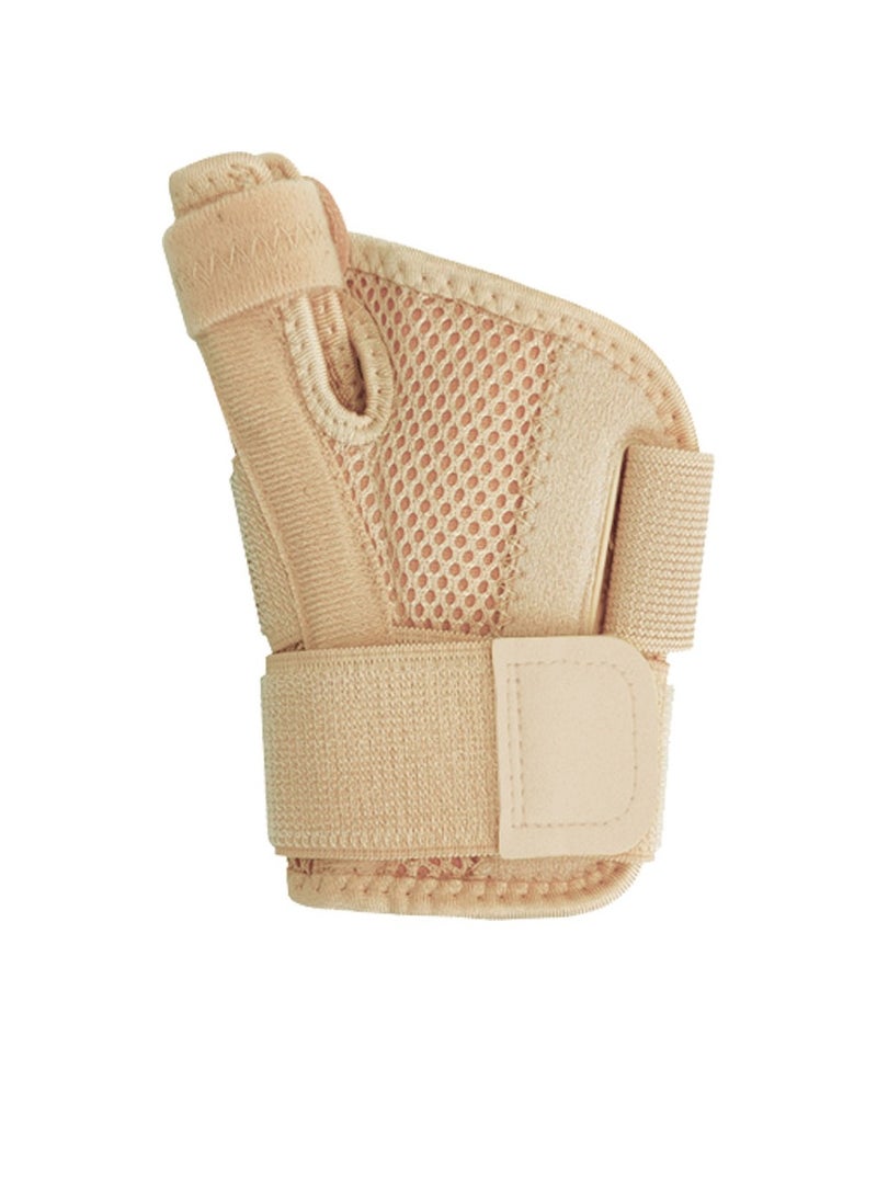 AOLIKES Wrist Support Band, Wristband Thumb Stabilizer, Flexible Splint Wrist Thumb Support Brace, Comfortable Wrist Sleeve For Pain Roelf Typing Cycling Exercise, (Pack Of 2pcs, Type A Basic Beige) - Image 1