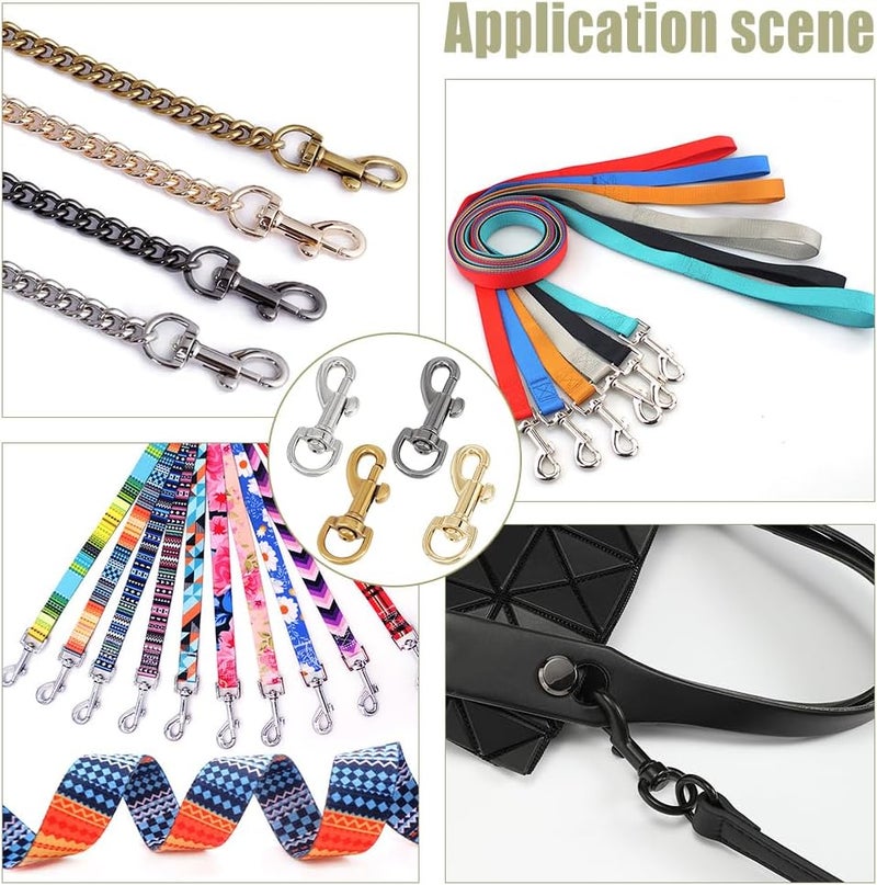 klarako 16Pcs 4 Colors Swivel Eye Bolt Snap Hook, 1.8 Inch Alloy Snap Bolt Trigger Chain Clip Pet Buckle Single Ended Snap Clips Pet Buckle for Purse Strap Dog Leash Keychain Holder Makings - Image 5
