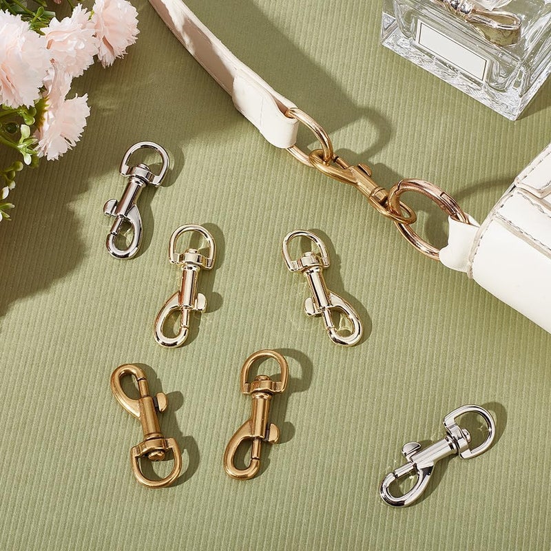 klarako 16Pcs 4 Colors Swivel Eye Bolt Snap Hook, 1.8 Inch Alloy Snap Bolt Trigger Chain Clip Pet Buckle Single Ended Snap Clips Pet Buckle for Purse Strap Dog Leash Keychain Holder Makings - Image 4