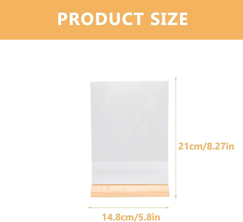 حامل عرض أكريليك من KICHOUSE مقاس 21x14.8 سم، حامل صور ثلاثي لحمل القوائم والإعلانات وعلامات الأسعار للاستخدام في المتاجر والمكاتب. - Image 2