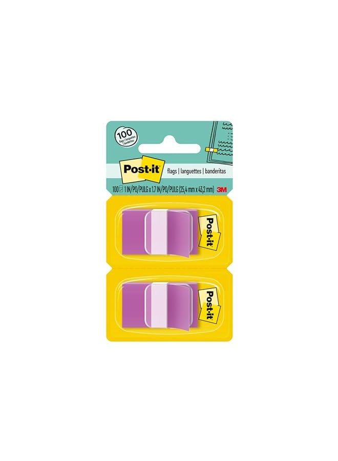 Post-it علامات بوست-إت، 50/حاوية، 2 حاويات/عبوة، 1 بوصة عرض، بنفسجي (680-PU2) - Image 1