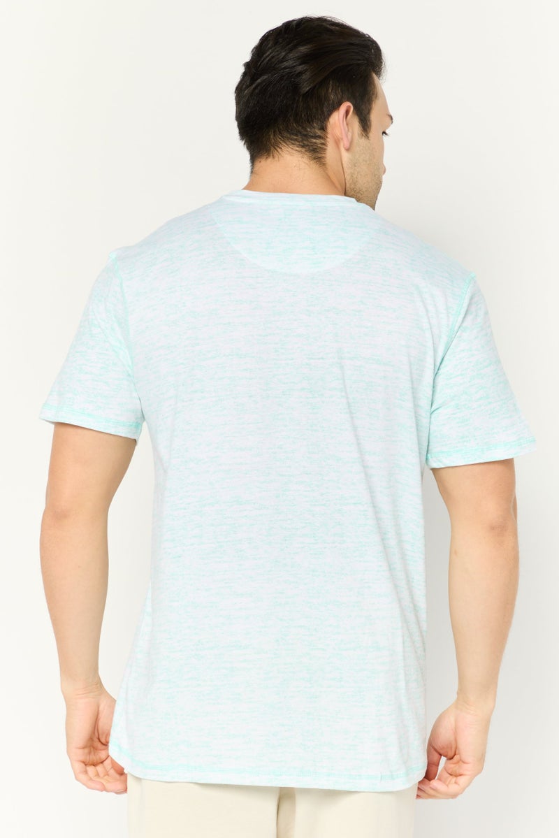 Company Eighty One تي شيرت رجالي بأكمام قصيرة على شكل حرف V، أزرق فاتح - Image 4