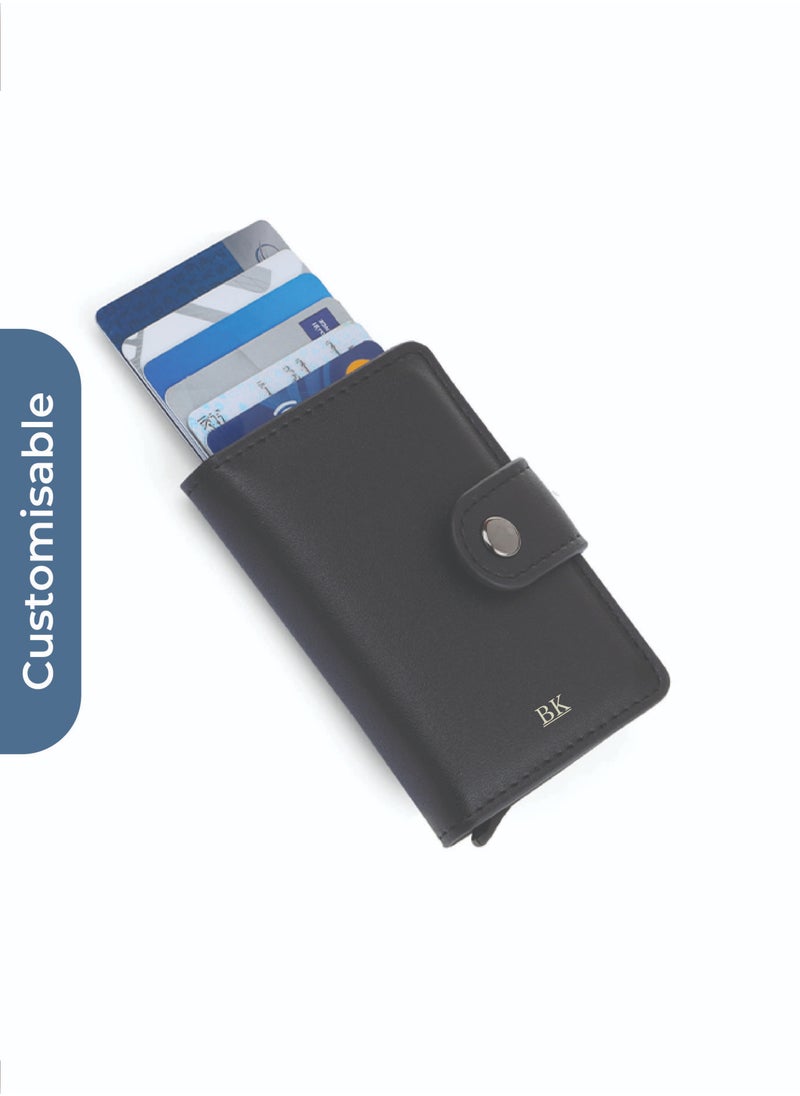 giftology Personalised FLORINA - RFID PU Slim Cardholder Wallet - Black  - Image 2