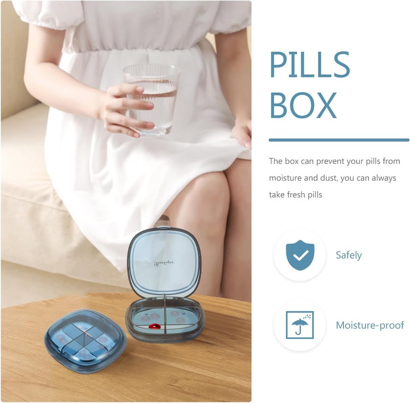 Portable Pill Organizer Case 4 Compartments Waterproof Plastic Medicine Dispenser Weekly Travel Storage Box for Daily Medication Management - Image 3