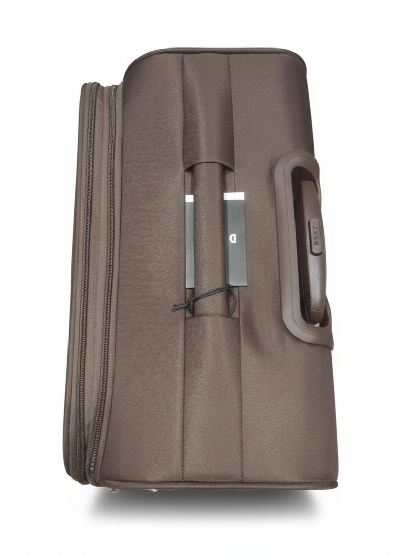 دكني حقيبة سفر كبيرة ناعمة من ستريت كريد - أمتعة بعجلات مقاس 28 بوصة مع عجلة دوارة رباعية العجلات، مصنوعة من قماش خفيف الوزن، وقفل إدارة أمن النقل - لون بني شوكولاتة/رمادي - Image 4